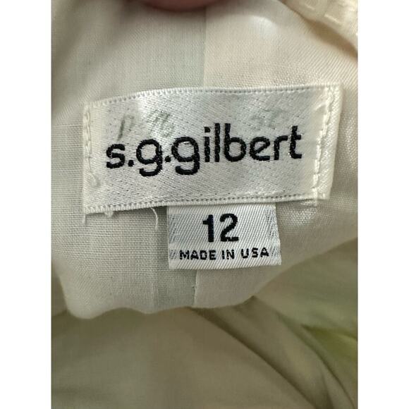 S.G. GILBERT Vintage 80s 90s Pastel Chintz Floral Strapless Bow Prom Dress - Picture 6 of 7